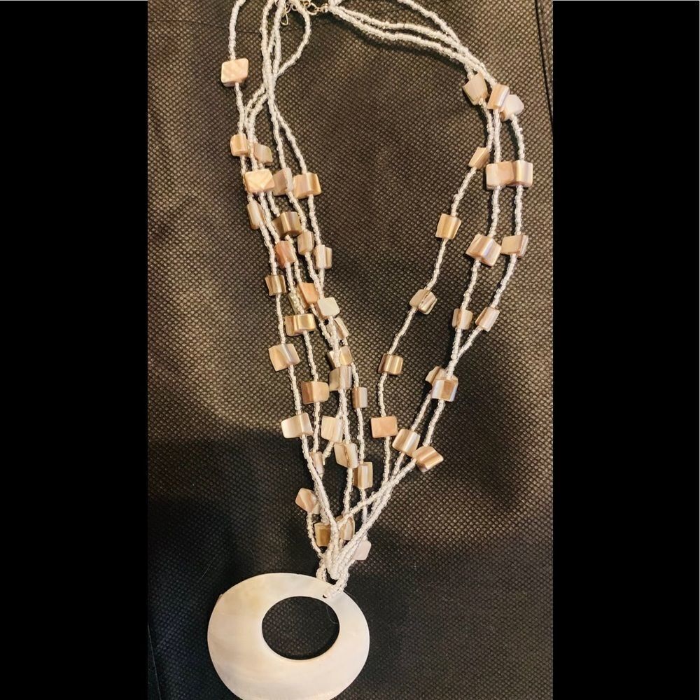 NEW White Beaded Necklace